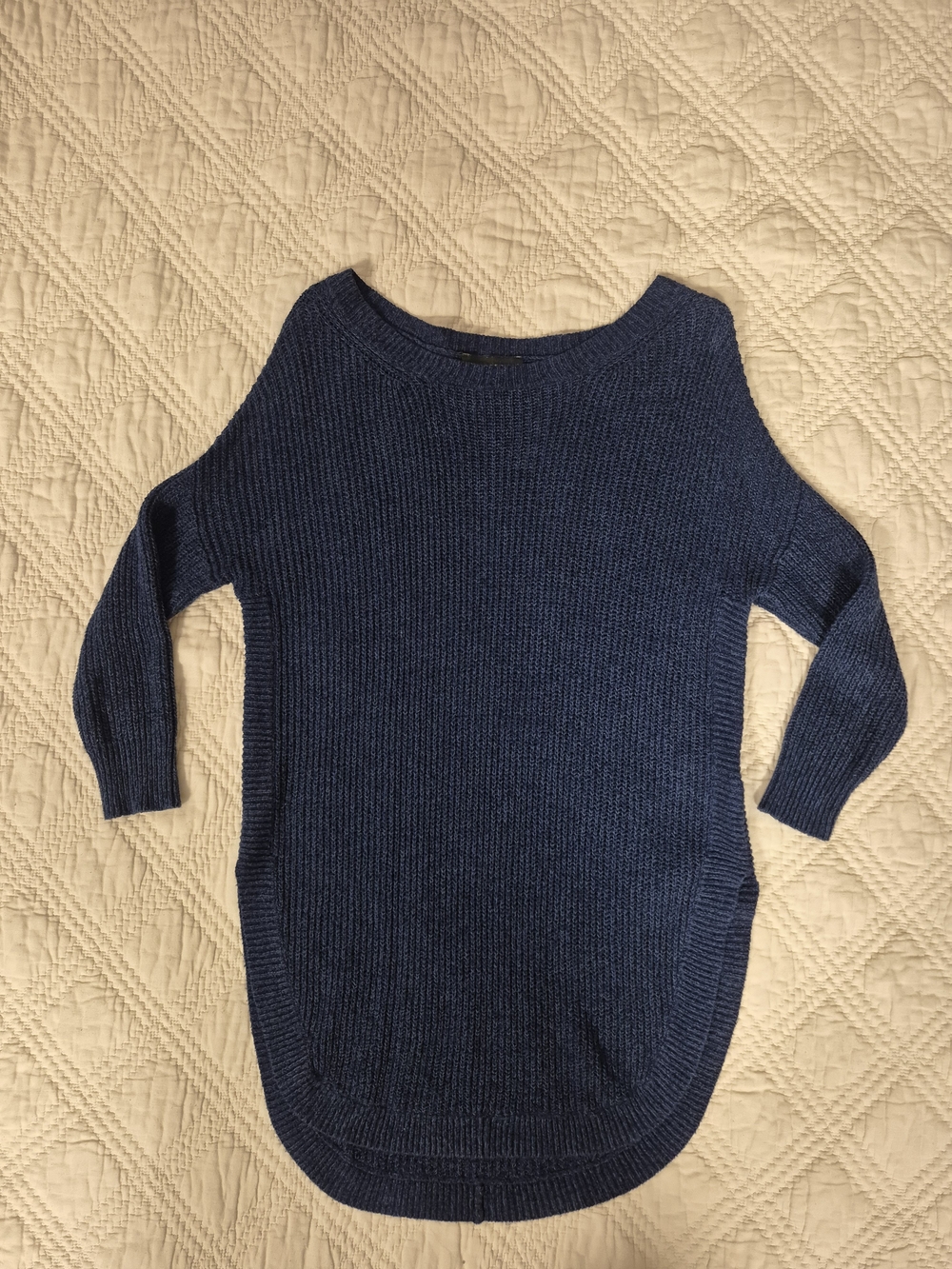 Express Deep Blue Dolman Split Hem Tunic Sweater XS